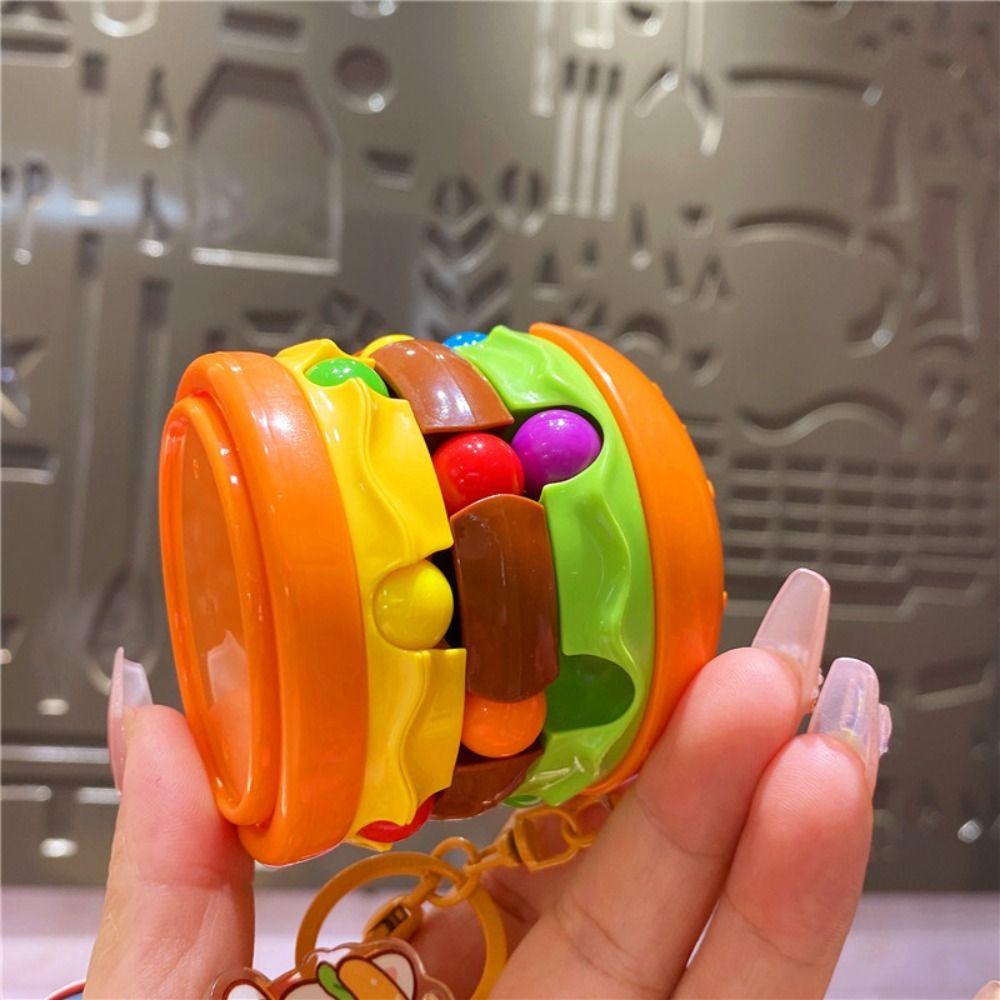 Finger Top Toy Dog Hamburger Doll Key Chain Capybara Puzzle Cube Keychain Girls Couple Girlfriends