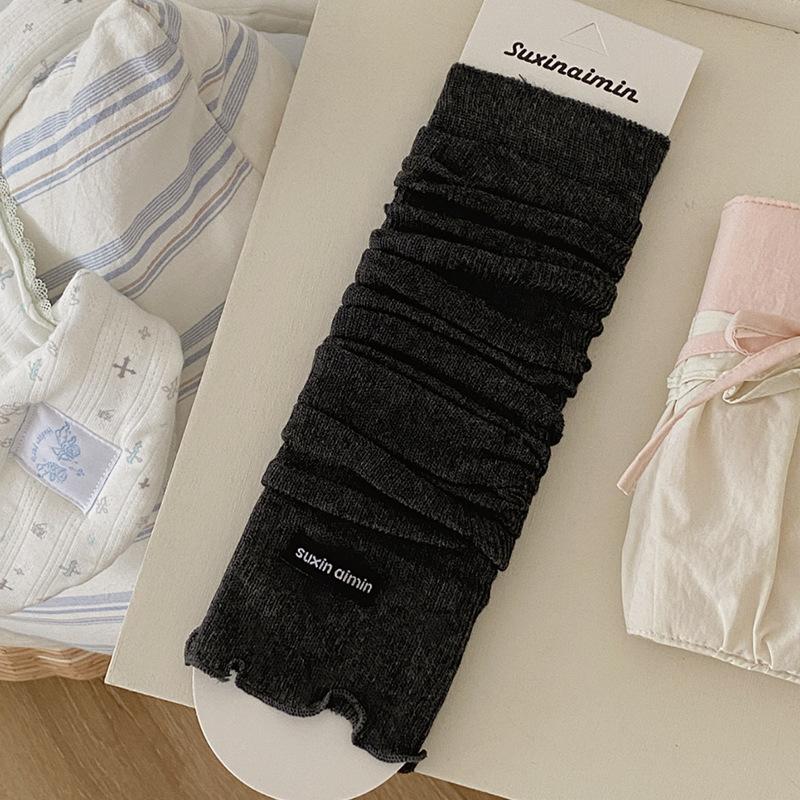 Solid Color Summer Thin Breathable Leg Warmers Japanese Simple Long Knee High Socks Women Elegant Leg Warmers Trendy Calf Socks