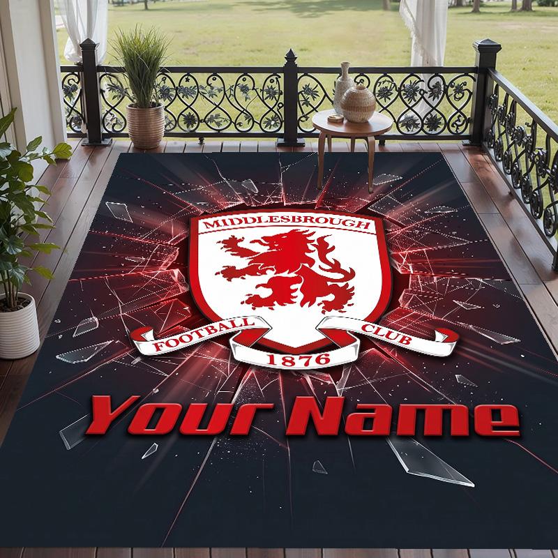 Ковер с индивидуальной печатью текста Middlesbrough FC Нескользящий напольный ковер для декора домашней комнаты