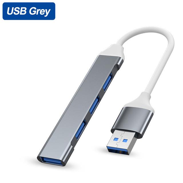 4-портовый концентратор USB 3.0 USB-концентратор Высокоскоростной разветвитель типа c 5 Гбит/с для ПК Компьютерные аксессуары Многопортовый концентратор 4 порта USB 3.0 2.0