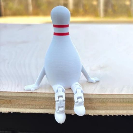 Bowling Buddy Figurine Bowling Ball Ornament with Articulated Legs Mini Bowling Pin Decoration Collectible for Home Shelves Desks Tables Display