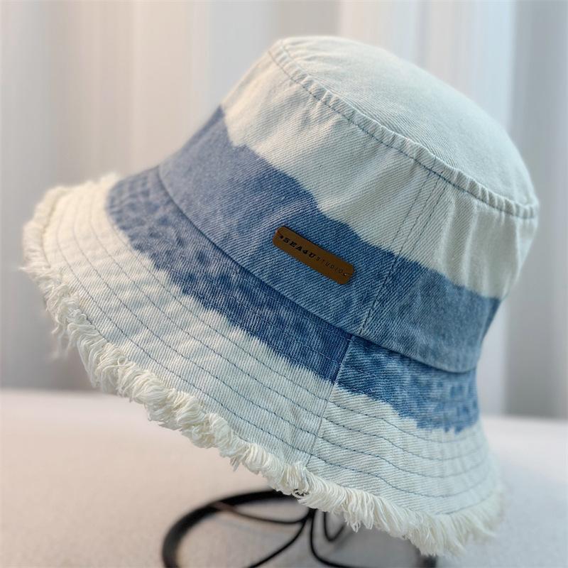 Женская весенне-летняя коллекция, большая шляпа-ведро с козырьком от солнца и солнцезащитным кремом, градиентная ковбойская шляпа-рыбак