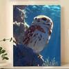 Modern Abstract Brown & White Owl Frameless