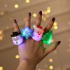 LED Light Christmas Gifts Prom Party Finger Lights Glowing Toys Old Man Snowflake Christmas Tree Snowman Ring
