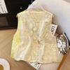 Button Embroidered Vest Women's Summer Vest Temperament Beautiful Niche Design Tops Stacked