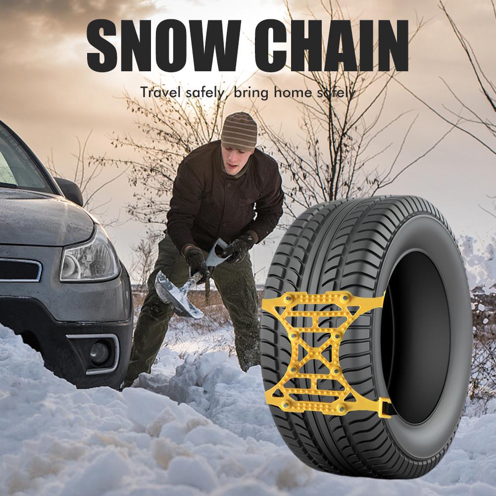 Car Snow Chains Anti Slip Emergency Tire Straps Winter Portable Wheel Chains for  and Trucks
