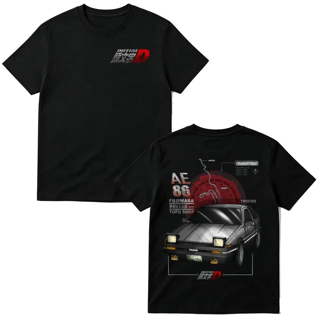 2026 Аниме Initial D AE86 Гоночный Автомобиль Футболка Такumi Фудзивара Магазин Тофу Мужская Женская Модная Футболка Хлопок Короткий Рукав Футболка