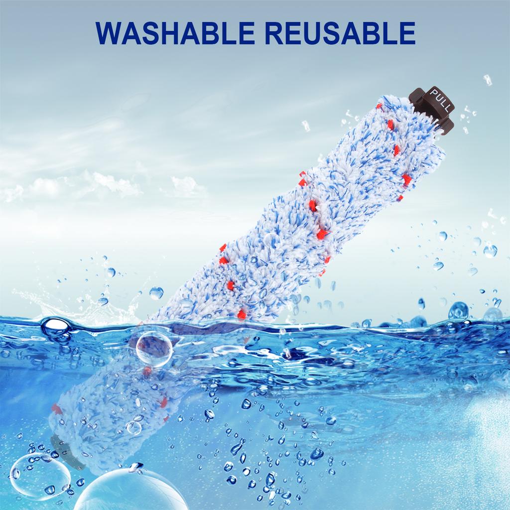4pcs Reusable Multi Surface Brush Roller and Vacuum Filter Fit for Bissell CrossWave 1785 / 1866 with Cleaning Brush