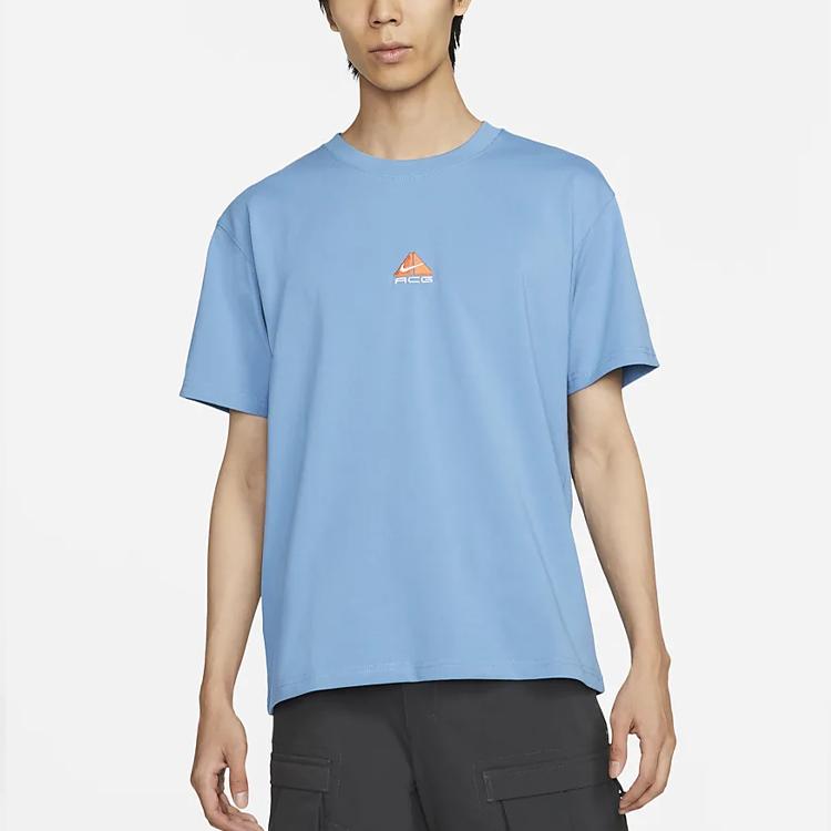 Nike Футболка с коротким рукавом и круглым вырезом, мужская, синяя, с принтом спереди, DQ1816-469