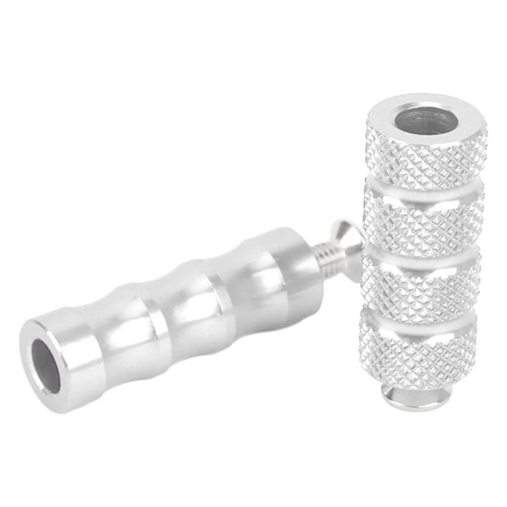 Soobu Motorcycle Brake Foot Pegs,Motorcycle Gear Shift Foot Pegs M6 6mm Mounting Bolts Rough Right Brake Side for Bikes (Silver)