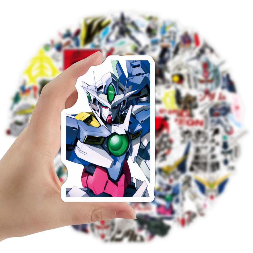 Gundam Sticker Set 50 Pieces Robot Action Figure Robot Sticker Pack Suitable for Laptop Bicycle Helmet Etc.