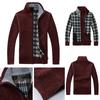 Мужской повседневный свитер, пальто, зимняя мода, кардиган, высокий воротник, карманы, вязаная верхняя одежда, пальто, свитер