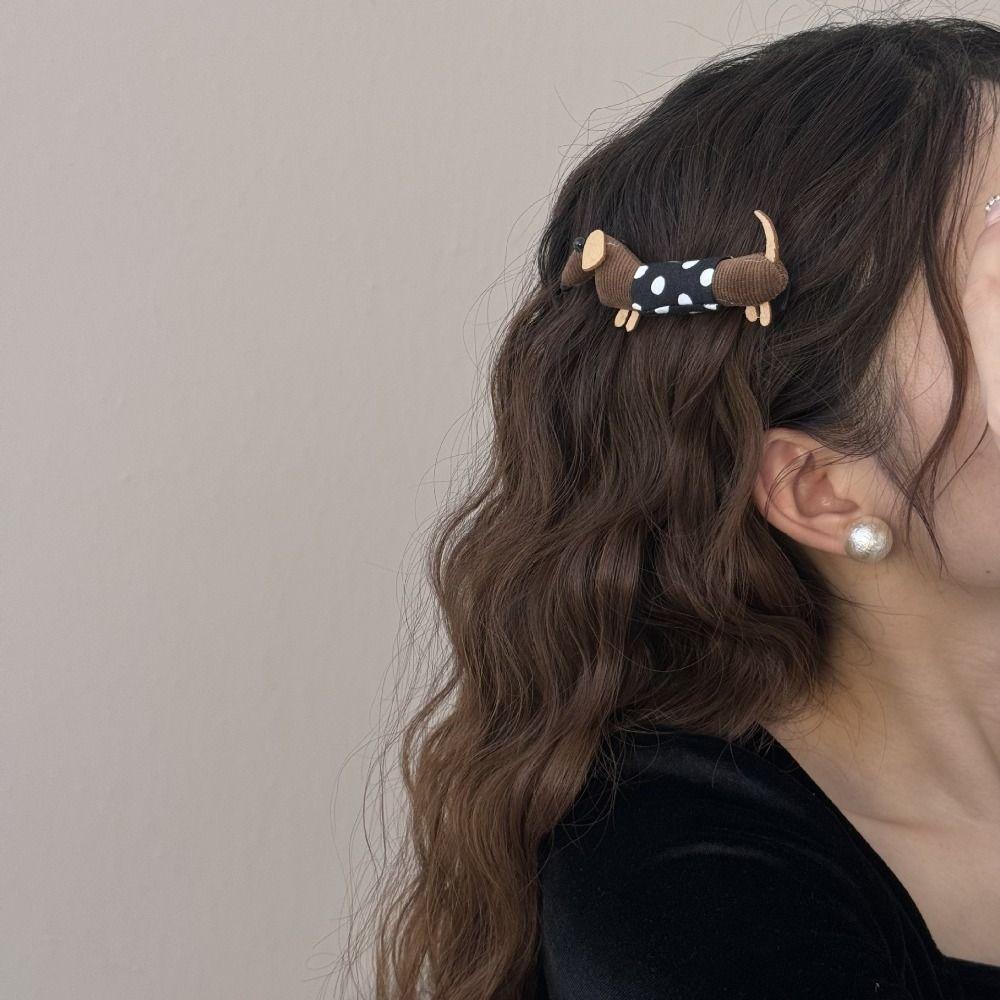 Милая корейская заколка для волос в виде таксы, боковые пряди, зажим-уточка, резинка для волос, подвеска, зажим-краб, аксессуар-ободок, новинка