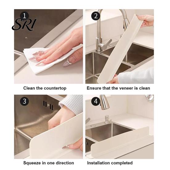 Reusable Splash Guard 2Pcs Sink with Suction Cup Non-slip Water Protector Kitchen Countertop Edge Anti-Splash Shield Board