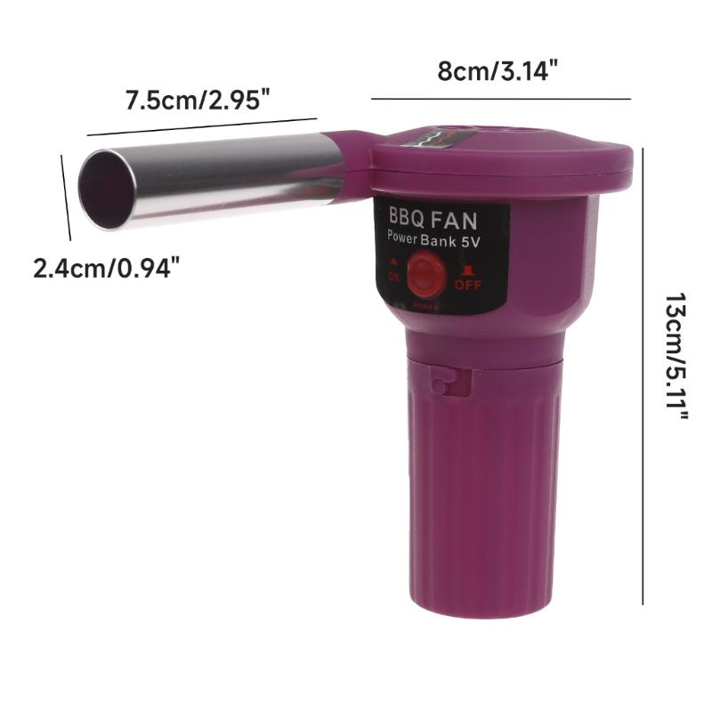 Воздуходувка для барбекю, легкий портативный портативный вентилятор для барбекю 5 В с USB-кабелем, инструменты для приготовления пищи у костра на открытом воздухе