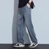 2025 новые летние джинсы мужские тонкие летние брюки повседневные эластичная талия прямые свободные износостойкие рабочие брюки мужские