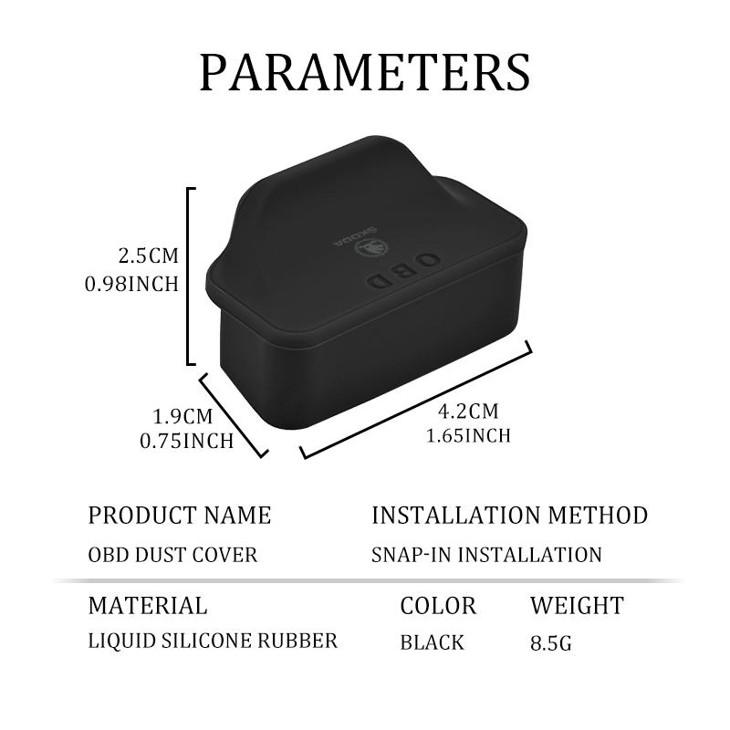 Car OBD Interface Protective Cover Computer Diagnostic Interface Dustproof Waterproof For Skoda Kamiq MK3 Roomster Rapid KodiaqAS2