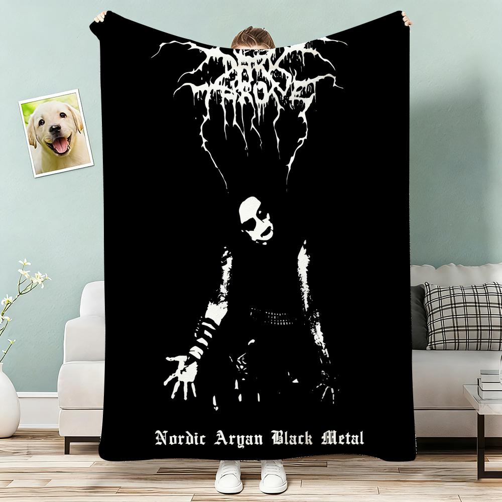 Классический плед D-Darkthrone Легкий 240 г Фланелевое одеяло Мягкое Нежное к коже Для охлаждения летом