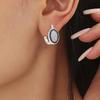 Black Awn Jewelry Round Earrings Black Stone Engagement Hoop Earrings For Women