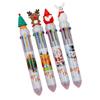 10 Colors Christmas Ballpoint Pen Cute Cartoon Santa Claus Elk Design Gift for Kids School Office Stationery