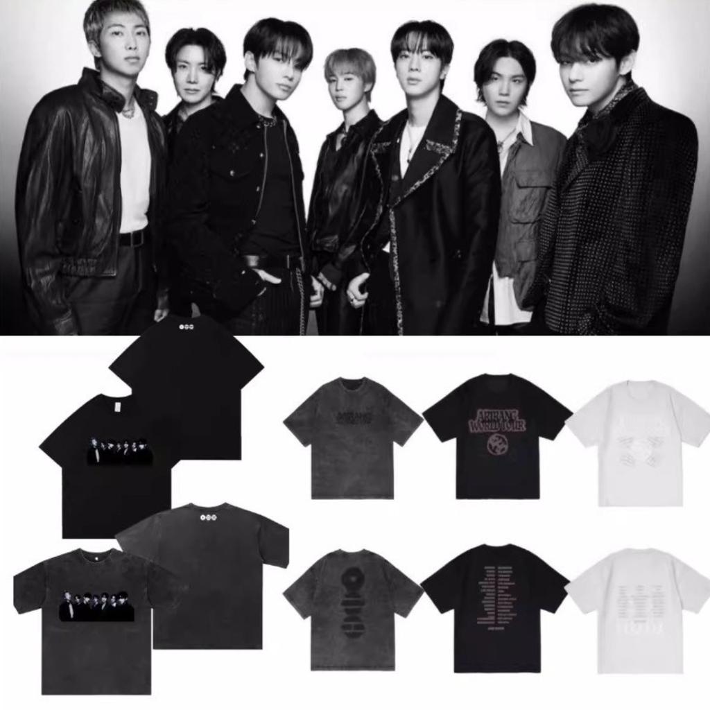 Kpop BTS ARIRANG Альбом Футболка 2026 Япония Стиль Pop-Up Стирка Черный Принт Короткий Рукав Футболка Ретро Оверсайз Уличная Одежда для Army