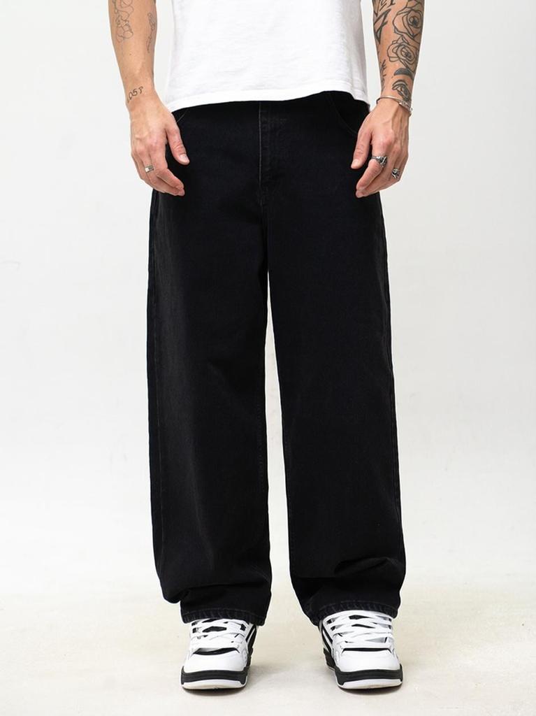 Jigga Wear Crown Men's Black Super Baggy Wide Jeans L