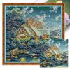 Набор для вышивки крестом «Пейзаж» из эко-хлопка 14CT, полная вышивка, AU