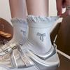 Women's Polka Dot Bowknot Ankle Socks - Thin, Non-slip Cotton for Spring, Summer, Autumn