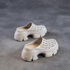 Johnature Genuine Leather Thick Soles Outdoor Slippers Vintage Hollow Out Breathable Women's Platform Shoes