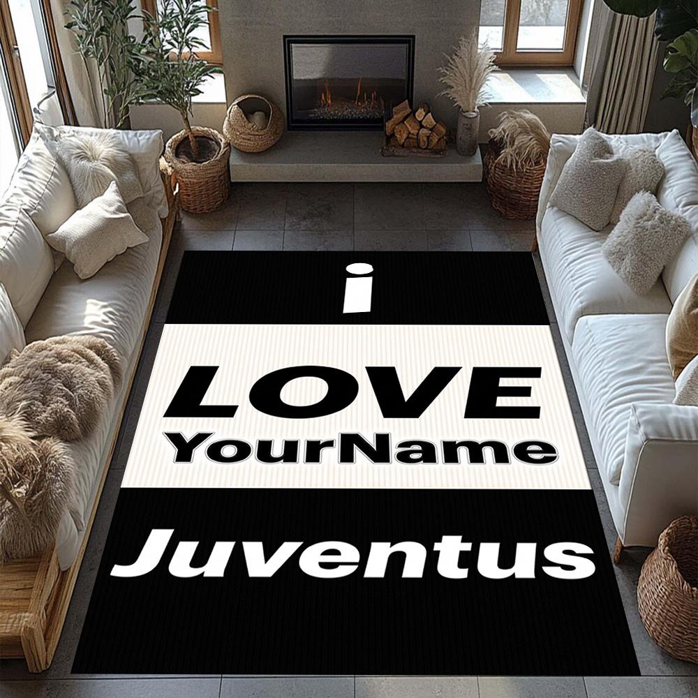 Juventus Customized Name Carpet Perfect for Dining Room Decorate room Hallway Foyer Antislip Carpet Office home decor Perfect Gift for Women/Men