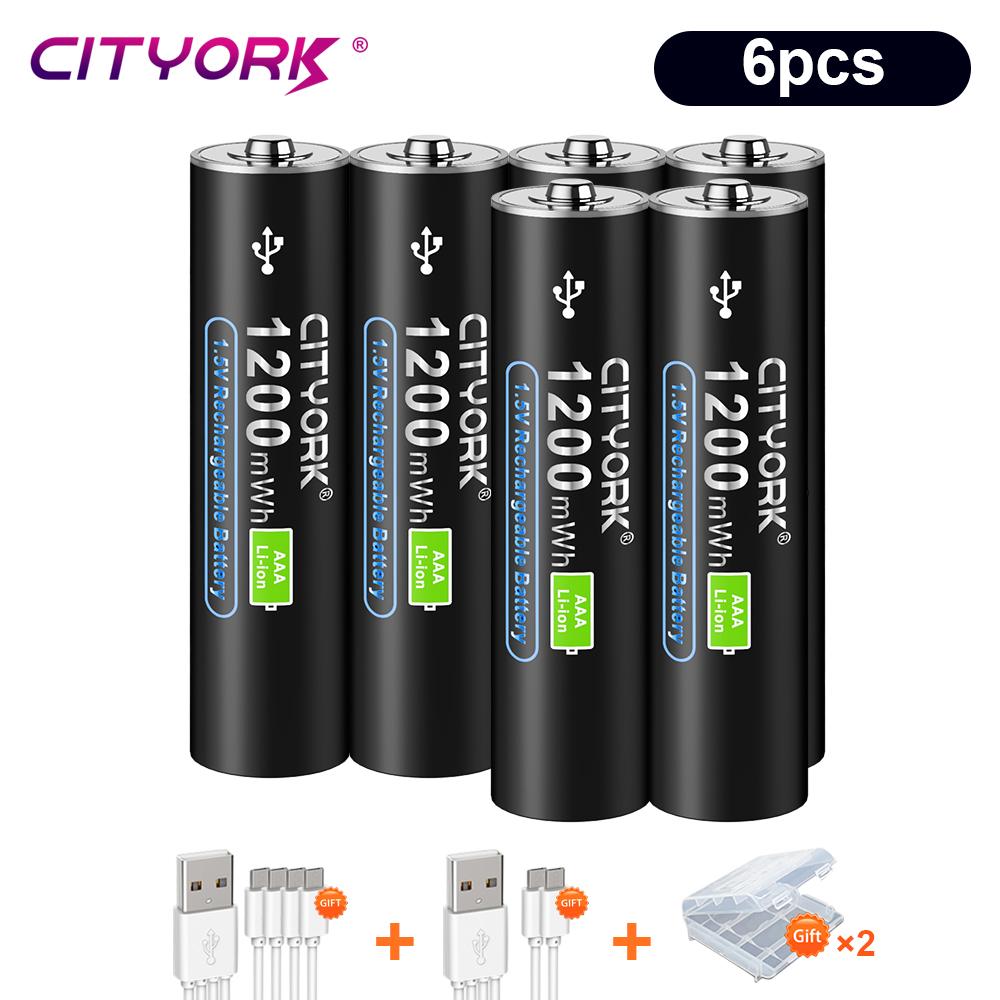 Cityork 1,5 В USB литий-ионные аккумуляторы типа AA+AAA AAA 1200 мВтч AA 3000 мВт литиевая батарея 1,5 В AA AAA с USB-кабелем