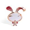 Country Pink Rabbit Brooch Femininity Versatile Diamond-Encrusted Animal Brooch Niche Design Pin Accessories