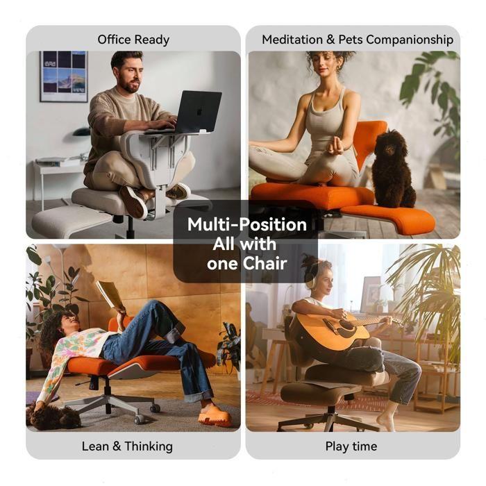 Chaise multi-positions - NEWTRAL - Freedom-X-PRO - Accoudoirs - Orange - Largeur 46 cm