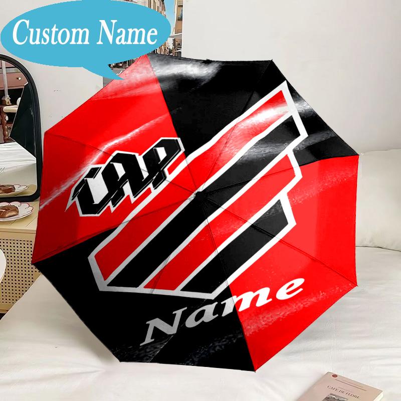 Custom Name Umbrella Black Stripes Athletico Crest Umbrella 8-Frame for Travel, Camping, Casual Lightweight Portable, Essential for Family Gifts