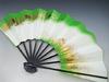 Love Black Lacquered Fan for Dancing Fan, 1209-13, Double-Legged Pattern, Gradient, 9.5 Inches, Bone, Box, (Light Green)