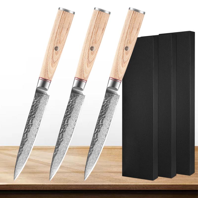 Рыболовные филейные ножи из дамасской стали, 5-дюймовый нож для обвалки, японский кухонный нож, острый, кованый, с полной рукояткой из дерева