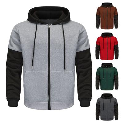 Мужская повседневная толстовка с капюшоном и завязками на талии с цветными блоками