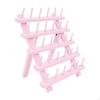 Sewing Thread Rack Cones Stand Shelf 30 Spools Holder Portable Stable Organizer Wooden