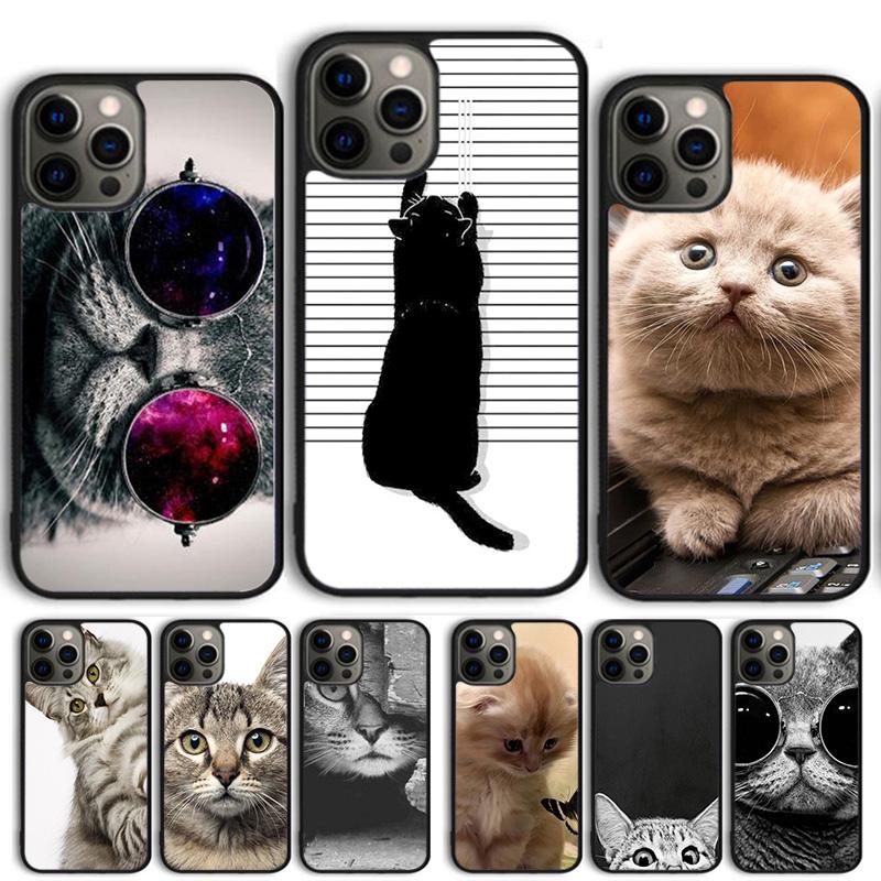 Милые котята кошка Чехол для телефона для iPhone 17 Air 15 16 14 13 12 Pro Max 11 Pro Max Plus Coque Shell