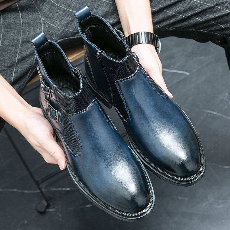 Мода Модные и трендовые новые мужские высокие кожаные туфли большого размера 46 универсальные дорожные британские дизайнерские деловые вечерние офисные туфли