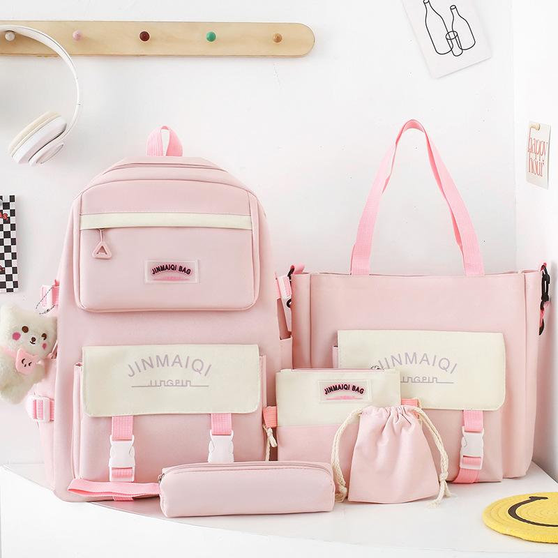 Детский школьный рюкзак Ученики начальной школы Девочки Ученики средней школы Рюкзак из пяти частей Ученики средней школы Студенты Рюкзак