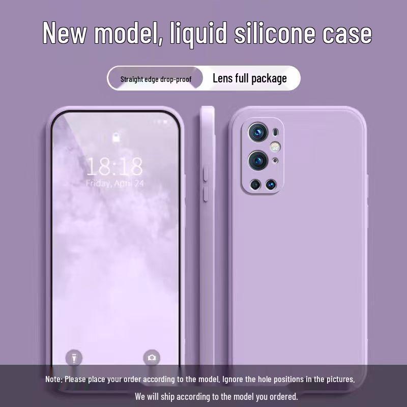 Силиконовый чехол-жидкость для OnePlus 9 Pro - Полное покрытие, Защита от падений, Приятный для кожи, Однотонный