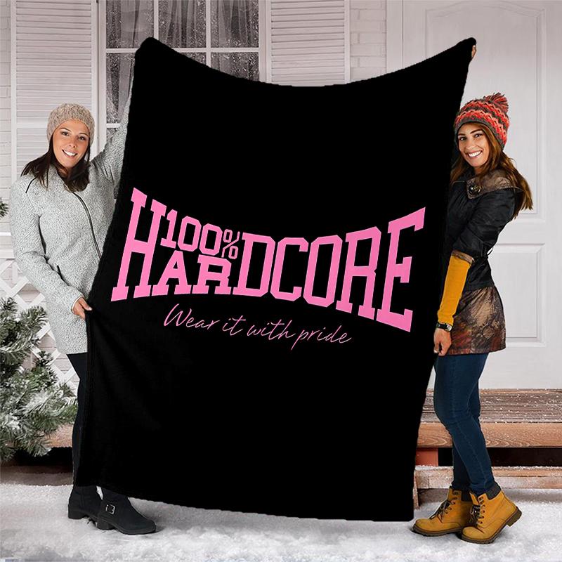 HARDCORE LOGO printed blanket—lightweight,soft,warm;versatile blanket all seasons—perfect as &air-conditioning throw,nap blanket