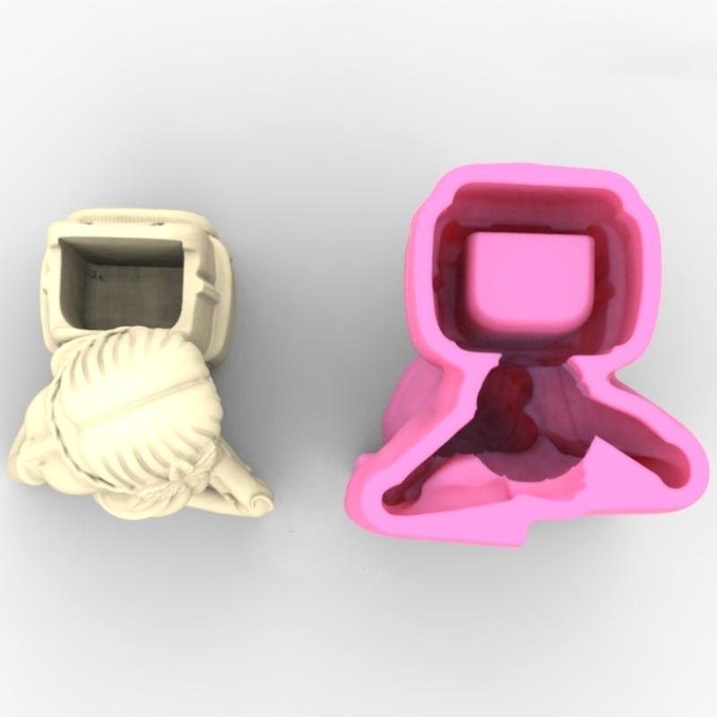 Backpack Girl Gypsum Flower Silicone Mold Epoxy Resin Casting Mold Succulent Vase Cement Mold Pen Holder Mold