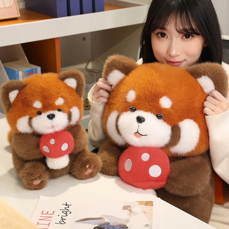 Adorable Mushroom Raccoon Plush Toy For Kids Birthday Gift Soft And Cuddly Design
