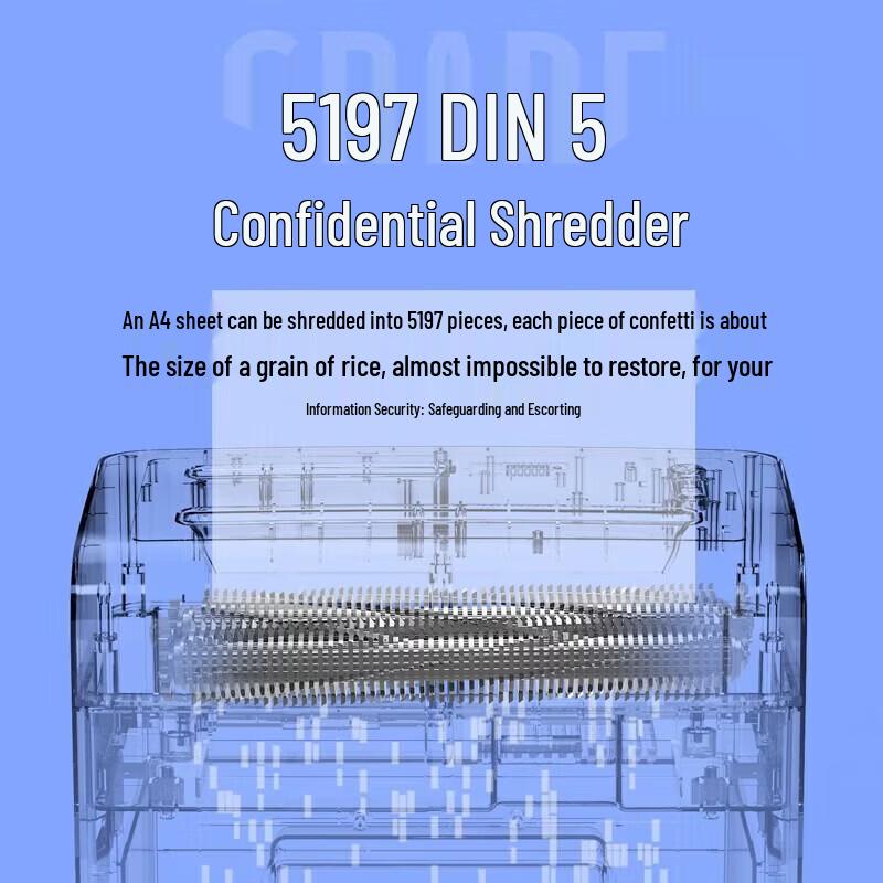 Deli 9914 Level 5 Commercial Paper Shredder CN plug (adapter included)
