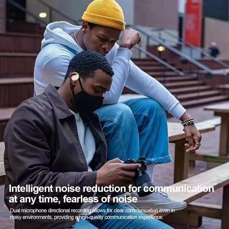 Беспроводная бизнес-гарнитура Bluetooth 5.4 с открытым вращением на 180° и микрофоном, с костной проводимостью, заушным креплением, сенсорным управлением, спортивные Hi-Fi наушники