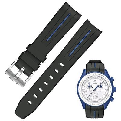 Силиконовый ремешок для часов Sibehill 22 мм для Blancpain X Swatch с Bioceramic Scuba Fifty (Совместимые Фатомы)