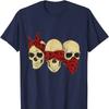 Gothic Hear See Speak No Evil Skull Heads T-Shirt Men Clothing Graphic T Shirts Oversized T Shirt Shirts