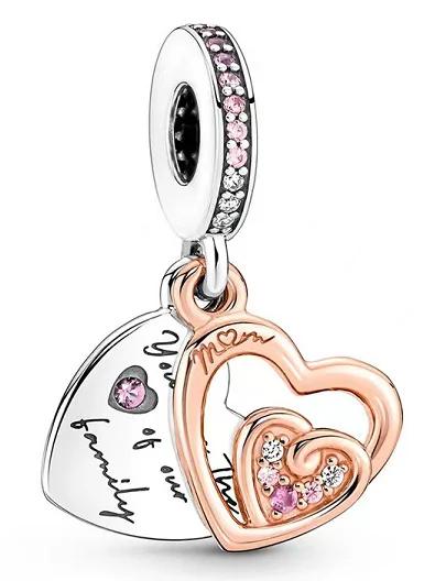 Милые медные подвески-шармы в форме сердца «Материнская любовь» подходят для оригинального браслета, бусина «Семейное дерево», сделай сам, изящные украшения, подарок на Новый год